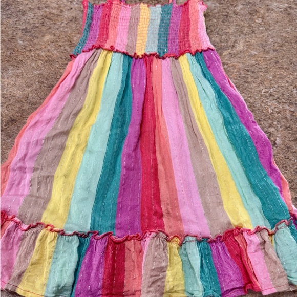 Peek Girls Rainbow Striped Sundress – Size S (6/7) - Picture 2 of 5